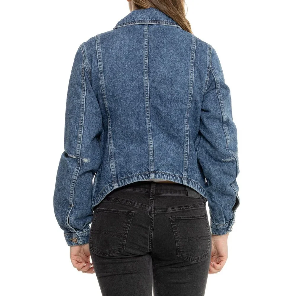 NWT‎ Free People We The Free Women's Jade Denim Jacket in High Dive Size M - Picture 2 of 16